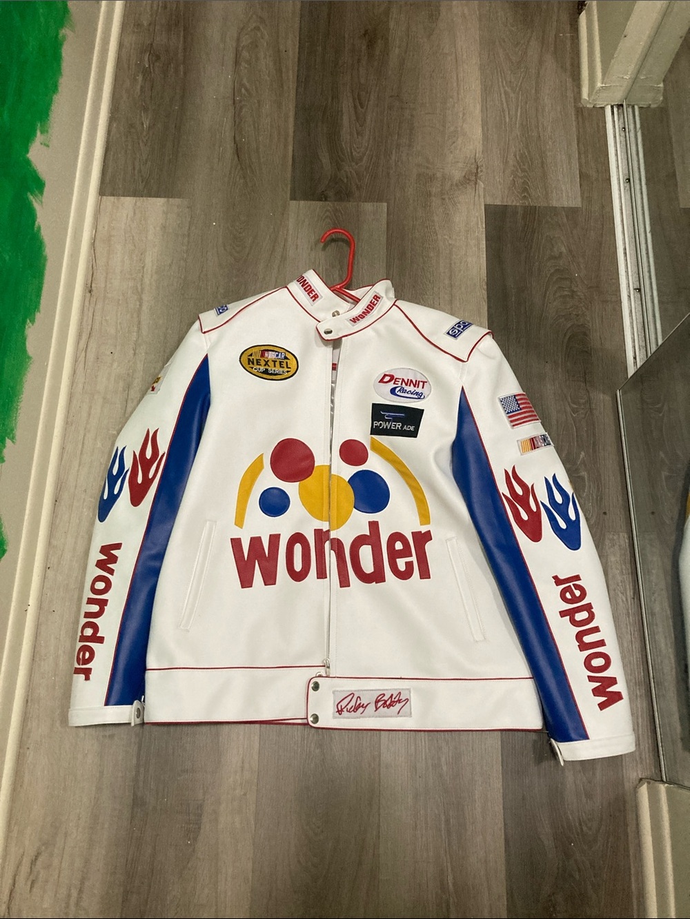 Nascar Wonder Racing Jacket in White, Blue, Red, Yellow